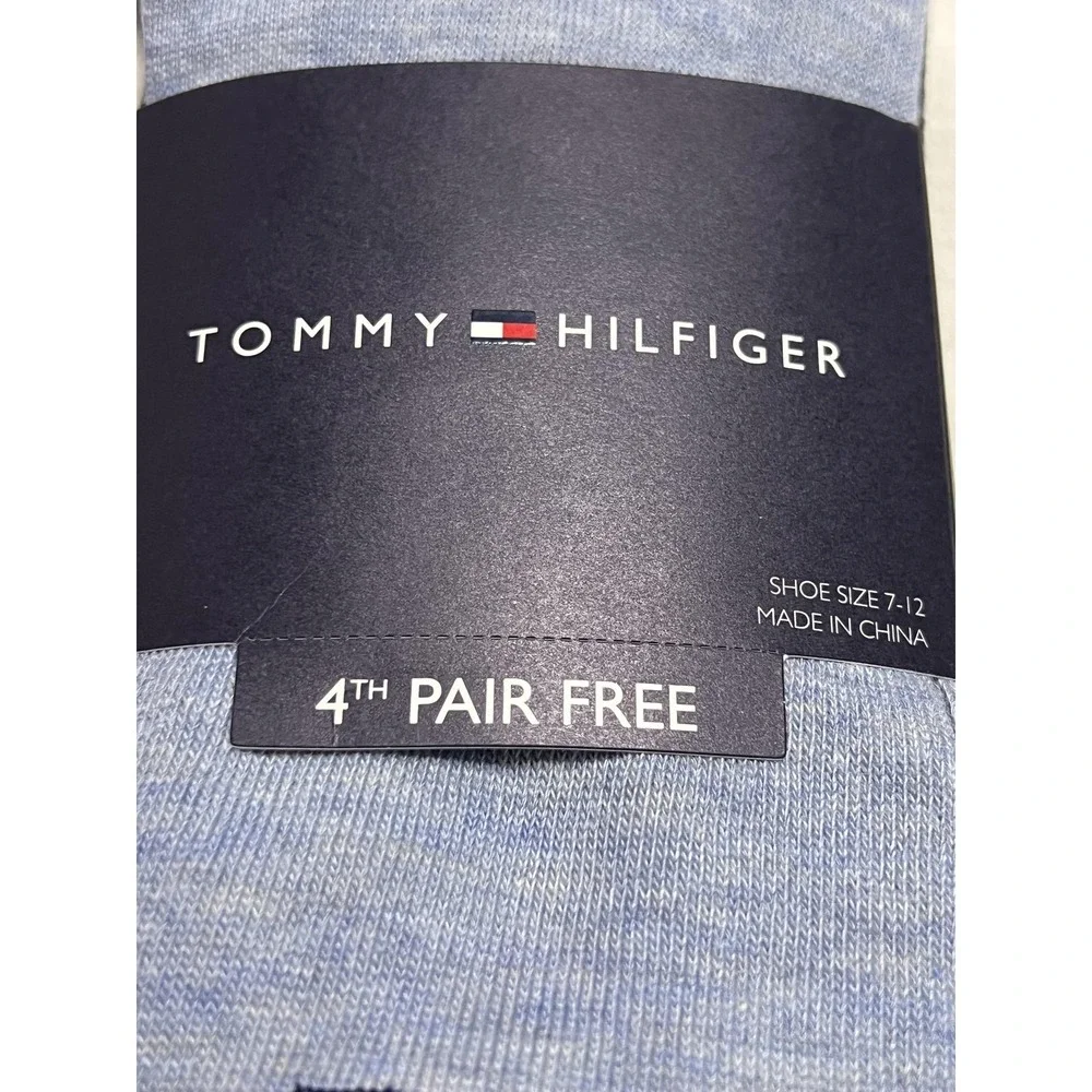 Tommy Hilfiger Socks Mens Shoe Size 7-12 Blue Black Crew Lot‎ 2 Packs 8 Pairs